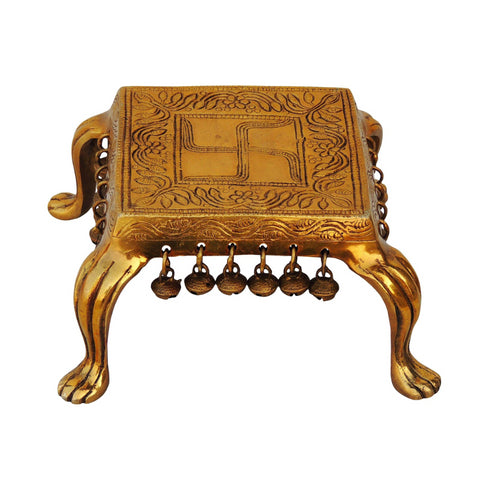 Brass Chowki For God Idol Statue 1.46Kg